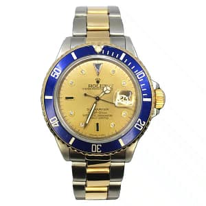 Rolex Submariner Date 16803 40mm Aftermarket Diamond Dial Two-Tone